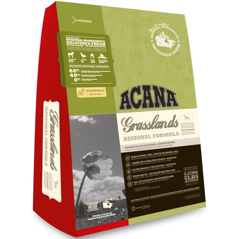 Acana (Акана) Grasslands Dog. Сухой беззерновой корм для собак всех пород и возрастов с ягненком, 2,27 кг